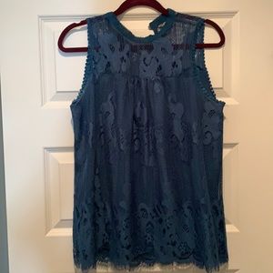 Sleevesless teal top